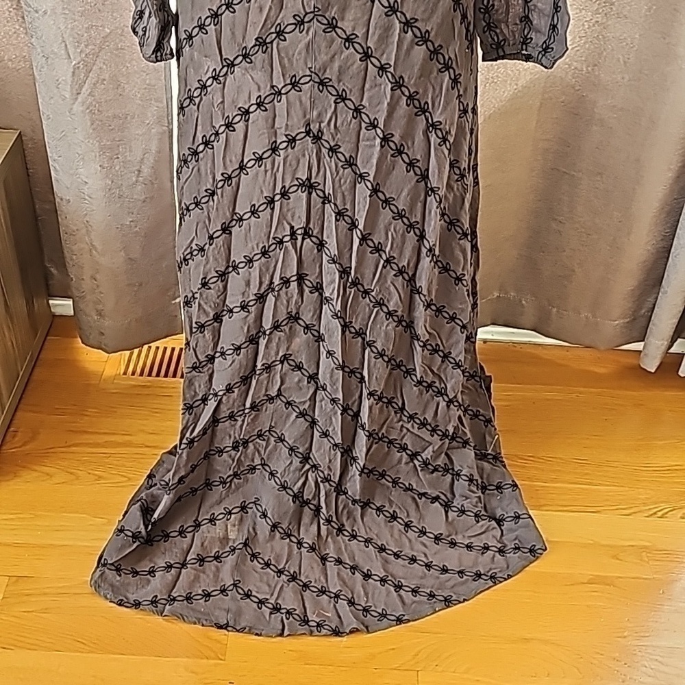 NWOT VINTAGE Free People Black Open Back Maxi Dress Boho Evening Size Large - Picture 8 of 14